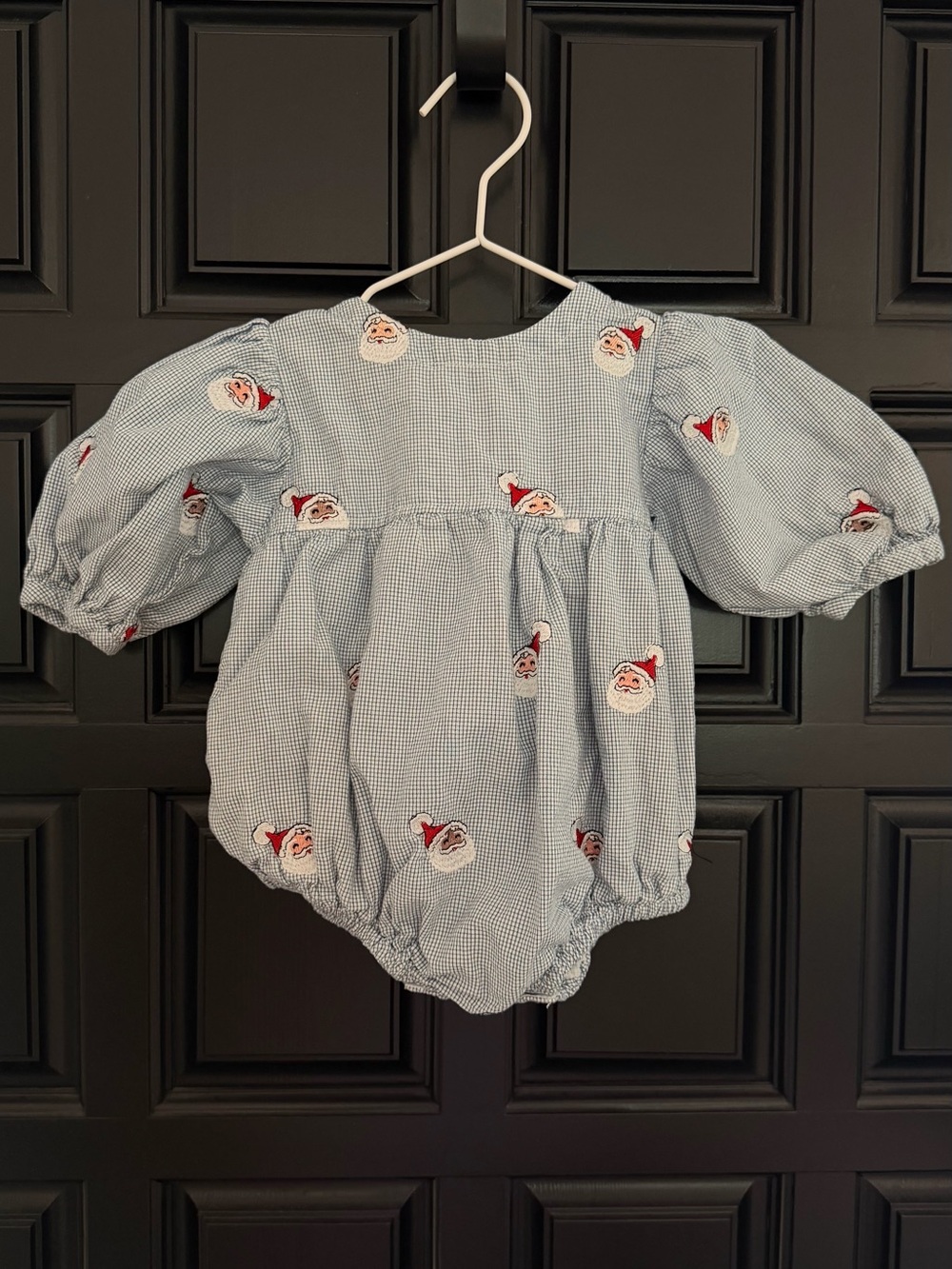 Infant 3-6m Pink Chicken Santa bubble romper